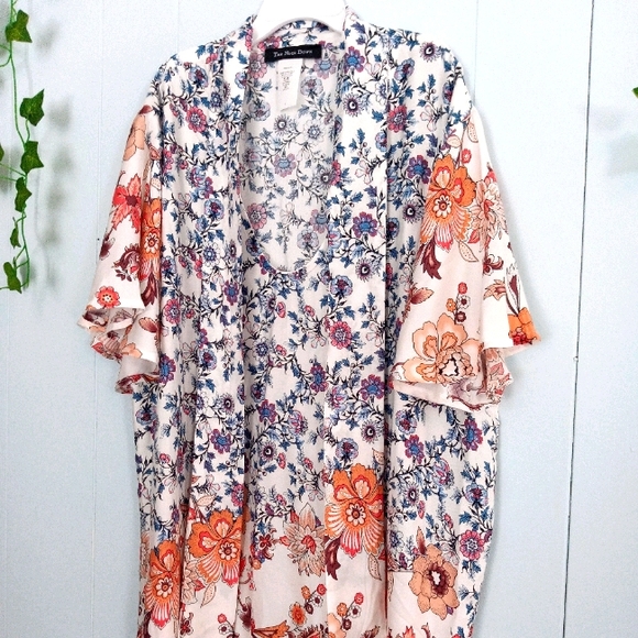 The Neck Down Beautiful Floral Blouse Large - Picture 1 of 9